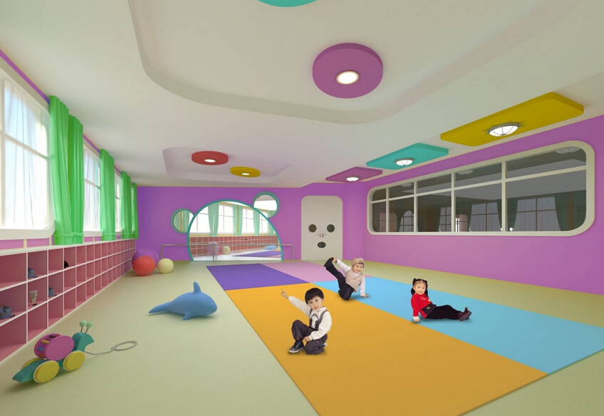 巴中通江幼儿园pvc地板工程完工